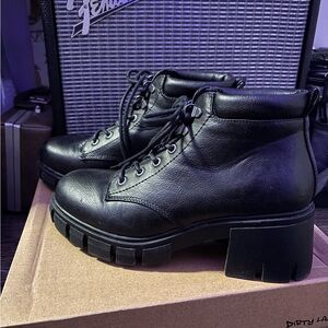 Black Leather Ankle Boots